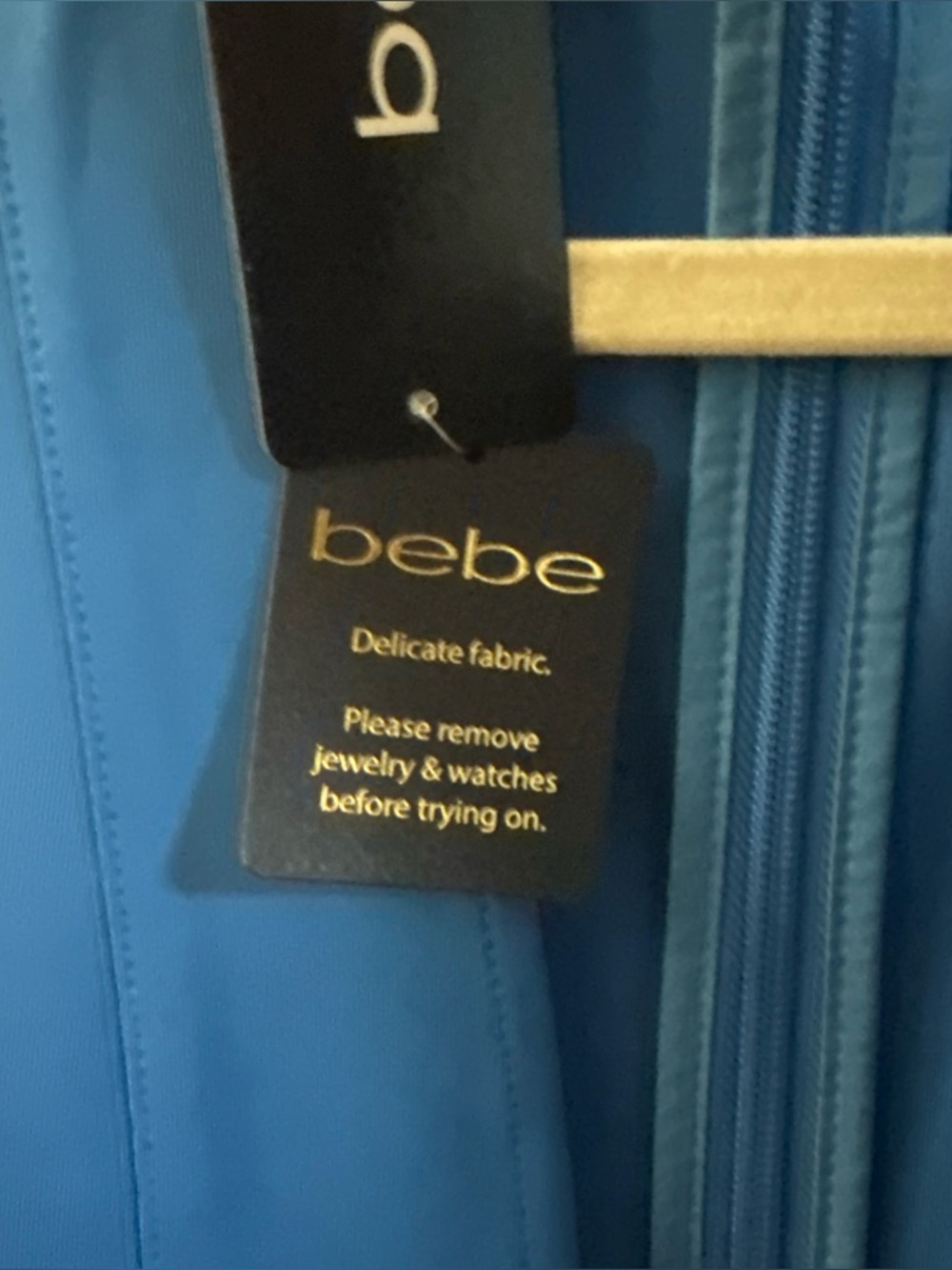 Bebe Illusion Mesh Scuba Dress In Princess Blue. NWT’s Size Large - Picture 7 of 8